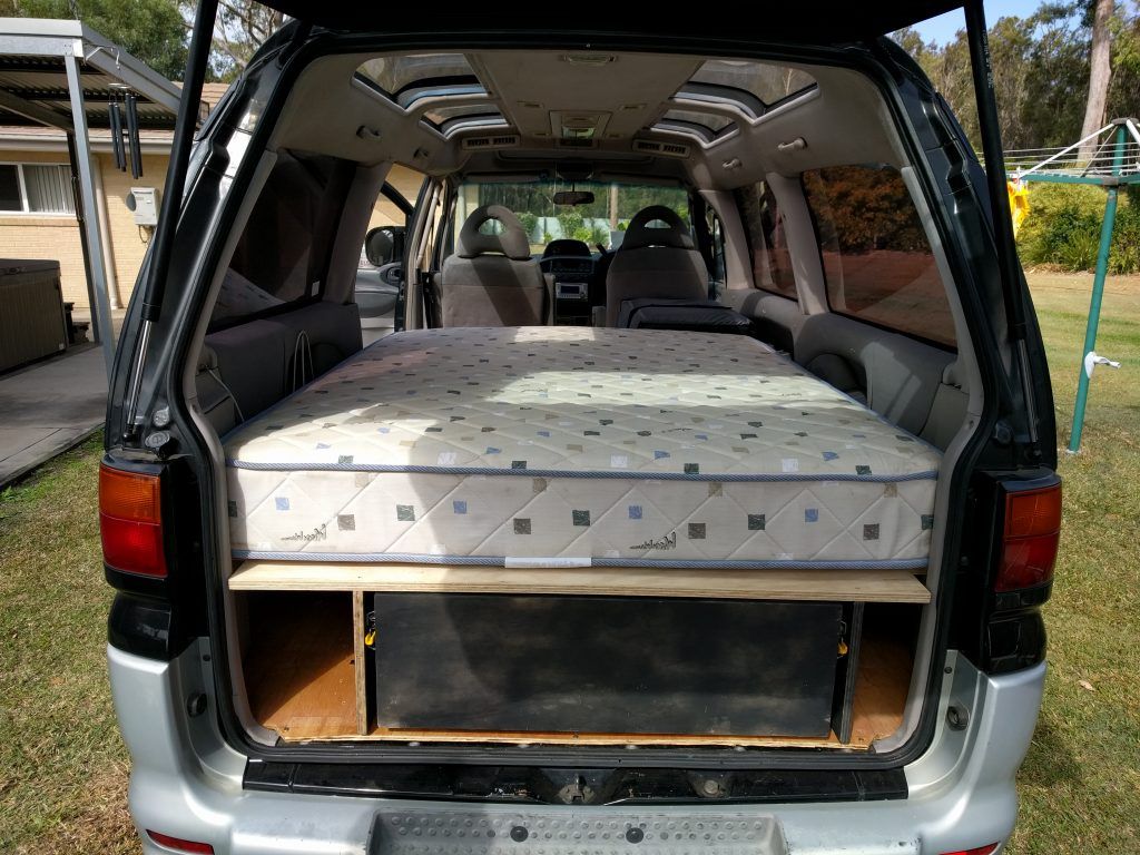 Delica conversion campervan tailgate Mitsubishi Delica Space Gear camper van conversion guide