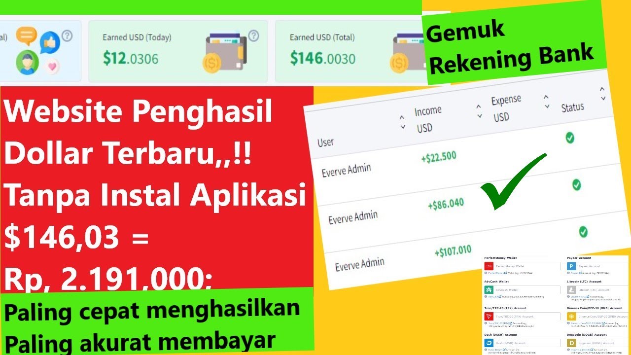CARA MENGHASILKAN UANG DARI INTERNET | WEBSITE PENGHASIL UANG - YouTube CARA MENGHASILKAN UANG DARI INTERNET | WEBSITE PENGHASIL UANG - YouTube